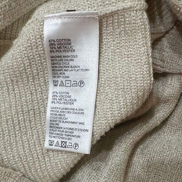 Tommy Bahama Champagne Shimmer Lace-Up Sweater Size XL - Picture 12 of 12